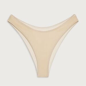 Djerf Avenue Dove Satin Bikini Bottom in Sand Castle